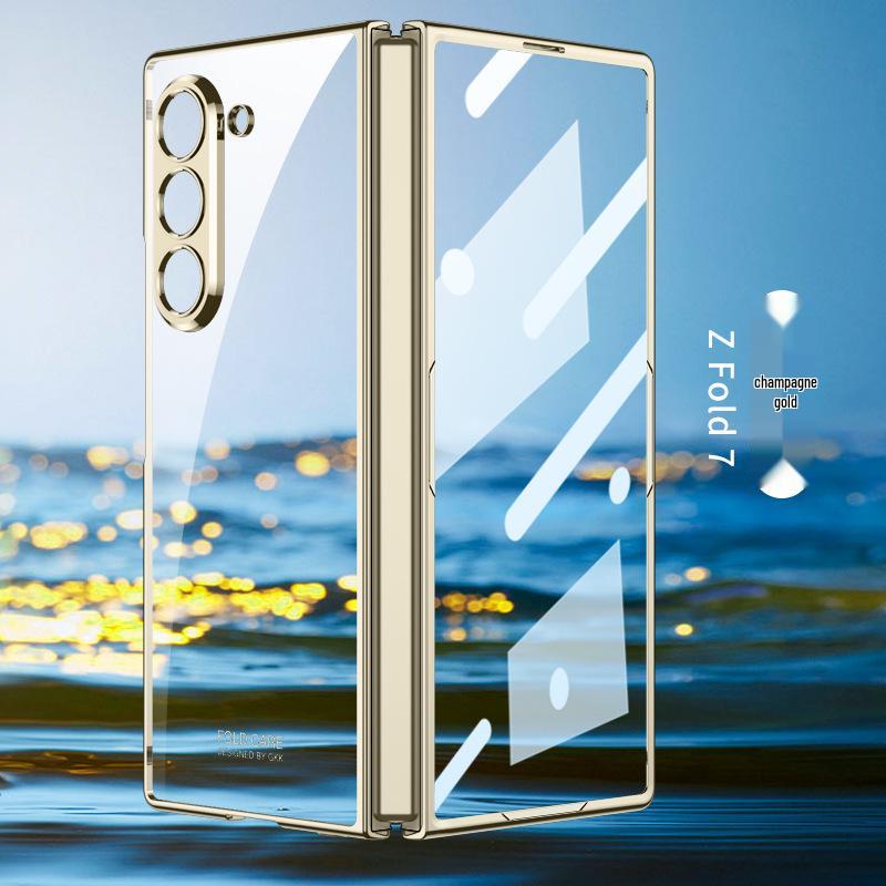 Прозрачный гальванизированный жесткий чехол Samsung Z Fold7 - Защитный складной дизайн с точной резкой
