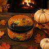 Small Metal Trinket Case Halloween Round Tin Box, Candy Cookie Storage Container with Pumpkin Witch Themed Gift Box Print, Spooky Party Favor Reusable