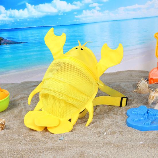 Детская пляжная сумка в форме омара с героями мультфильмов, дышащая сетчатая дизайнерская сумка для хранения игрушек, детский органайзер для песочных инструментов