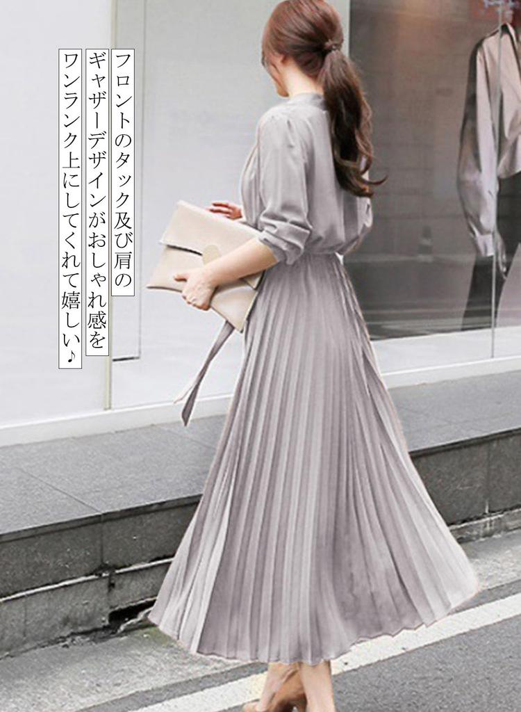 Sueeya Pleated Shirt Dress with Elastic and and Elegant Design for and Perfect for and Women's Waist, Ribbon, Tucks. Cute, Slimming, Stylish,