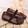 Old North Cloth Shoes Women's Single Shoes Summer New Mother Shoes Middle-aged and Elderly Breathable Mesh Shoes Flat-soled Hollow Cloth Shoes