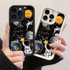 JT119 Мультяшный мир Светящийся Астронавт для iPhone 17 16 15 Pro Max Samsung S26 S25 S24 Ultra A17 A16 A07 A56 Xiaomi 15T Redmi 15c 14c Мягкий чехол из ТПУ