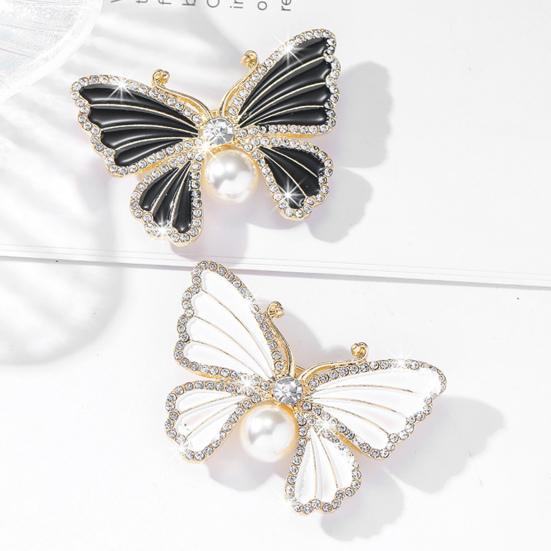 Женская брошь в форме бабочки с искусственным жемчугом и стразами, декорирующая капающее масло, противоскользящий костюм