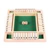 ENN LLC Shut the Box Board Game 4 Sides Natural with Dice for Parties (Green)