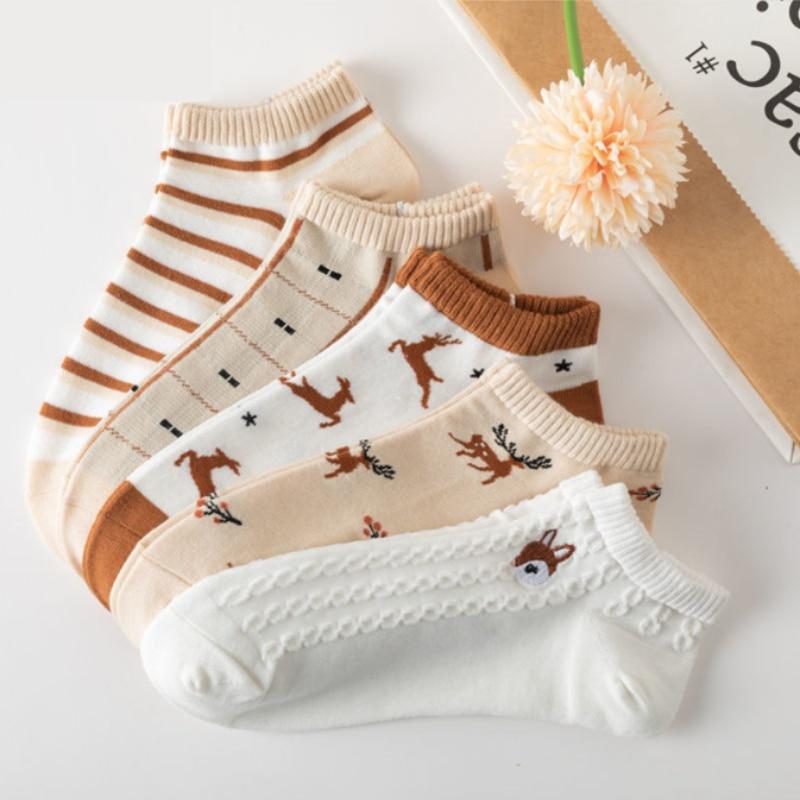 5 пар Женские носки Короткие Лодочки Незаметные Chaussette Femme Skarpety Хлопок На щиколотку Meias Sock Женские Дышащие Calcetines Mujer