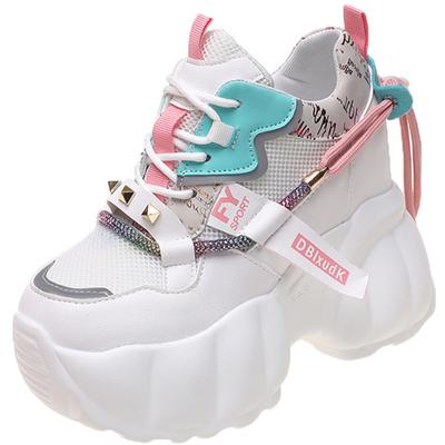 Модные высокие женские дышащие массивные кроссовки модные кожаные белые туфли на платформе женские повседневные короткие ботинки Zapatos De Mujer