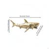 Antique Shark Ornament Tea Pet Brass Figurine Distressed Finish for Desk