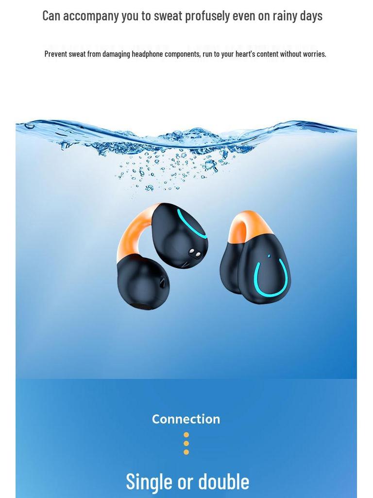 YYKQ71 AI-перевод TWS Клипсовые Bluetooth-наушники: Высококачественный звук, Не в уши, Длительное время работы от аккумулятора для спорта.