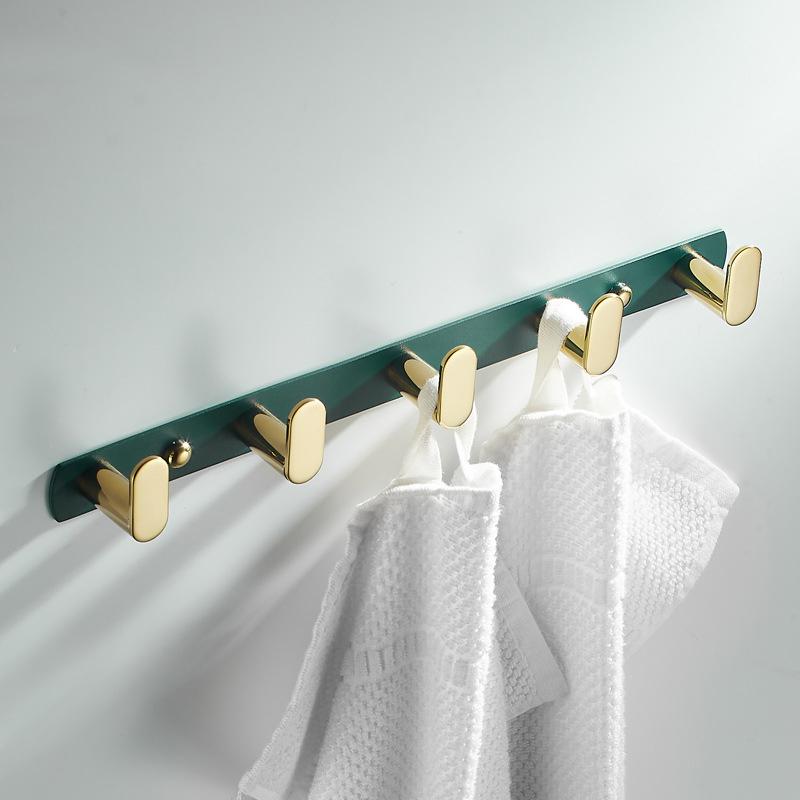 304 Stainless Steel Bathroom Row Hook Green/Gold Toilet Towel Hook Bedroom Room Coat Hook  Wall Coat Hook Bathroom Accessories