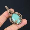 Wonderful Amazonite Gemstone Handmade Pure Copper Wire Wrapped Pendant Jewelry
