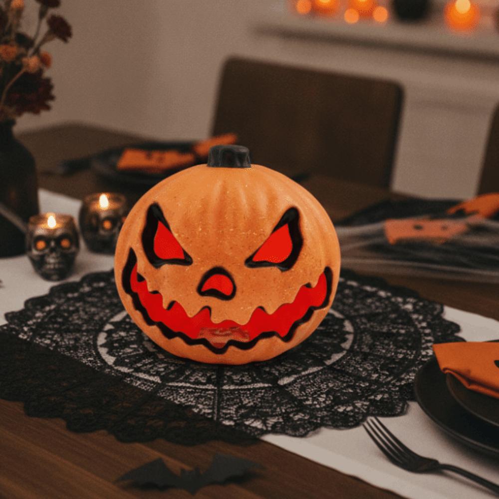 Battery Powered Halloween Lamp Warm Glowing LED Pumpkin Festival Glow Pumpkin Lantern Office Desk
