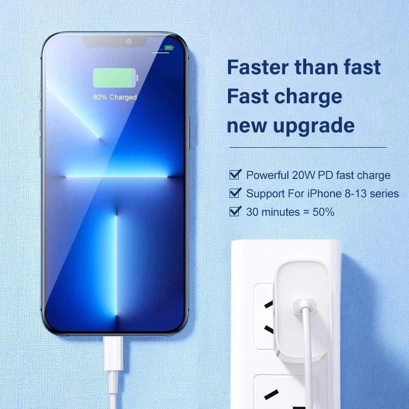 Быстрое зарядное устройство USB C мощностью 20 Вт для iPhone 11 12 13 14 Pro Max mini Type C, быстрая зарядка для iPhone 8 Plus XR XS MAX, кабель USB C