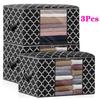 3PCS Large Clothes Storage Bags Ziped Organizer Underbed Wardrobe Cube Closet Boxes