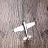 Simple Men Stainless Steel Aircraft Airplane Pendant Necklace Men Chain Necklaces Jewelry Gifts