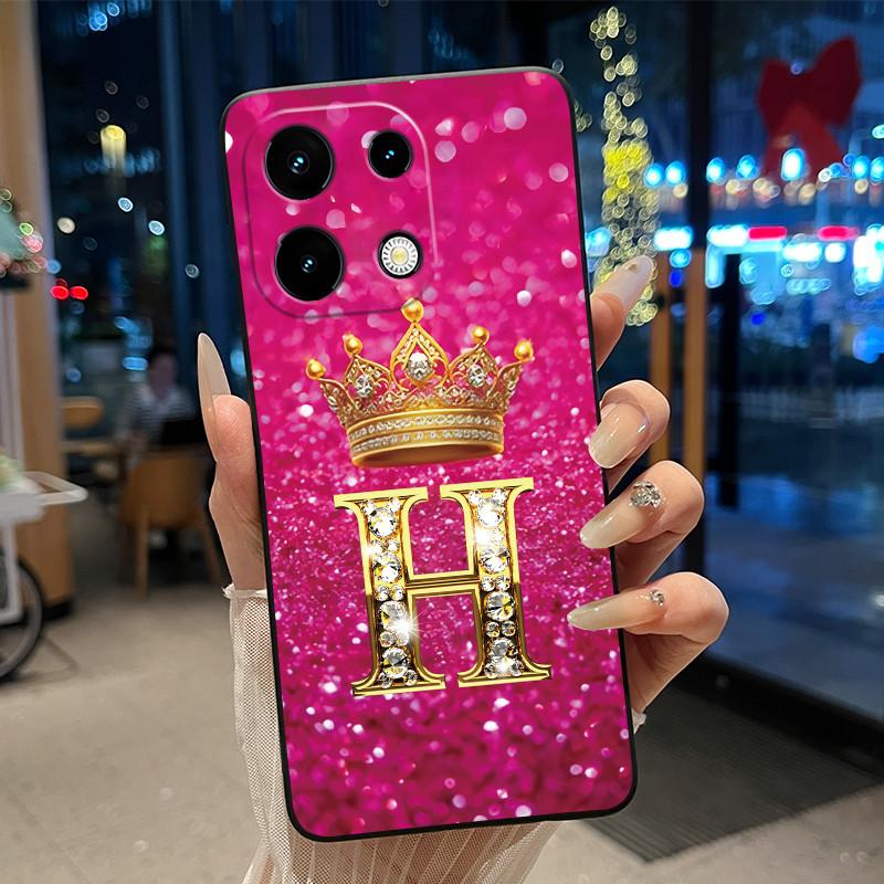 Ударопрочный Чехол Для Umidigi Note 100/Note 100 5G/Note 100A Мягкий Черный Корпус Счастливая Буква Яркий Цвет Корона Парный Чехол