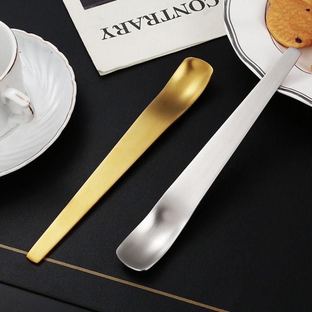 Tea Espresso Long Handle Flat Head Ice Cream Stirrer Ice Cream Spoons Stirring Tool Teaspoon