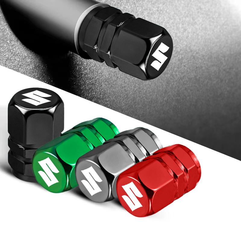 4Pcs Car Tire Valve Stem Cap Titanium Alloy Tyre Caps Cover For Suzuki Swift Vitara Baleno Jimny Samurai SX4 Ignis Splash Kaiser