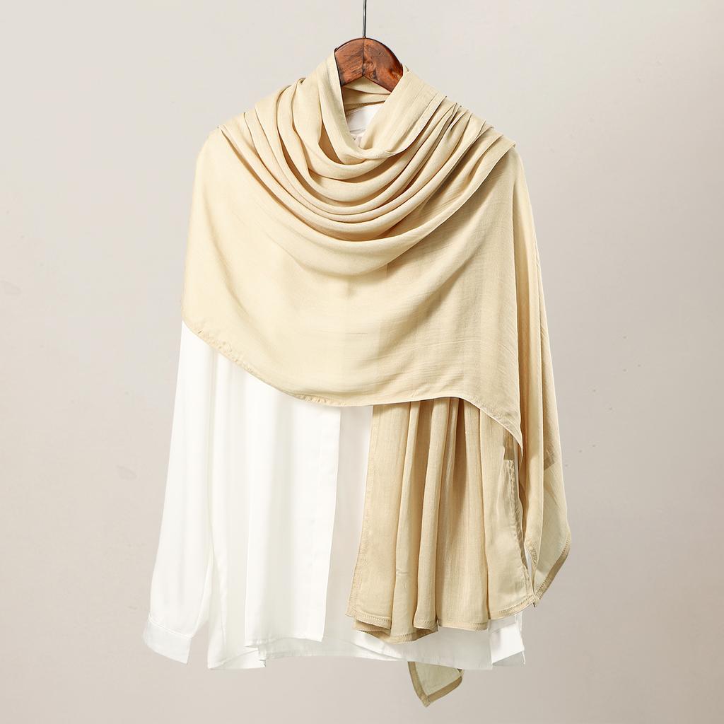 Хлопок Район Модал Хиджаб Шарф Однотонный Головной платок Накидки Большой размер Однотонные Шали Мусульманский Женский Хиджаб Исламский Тюрбан Повязка на голову 190*85см