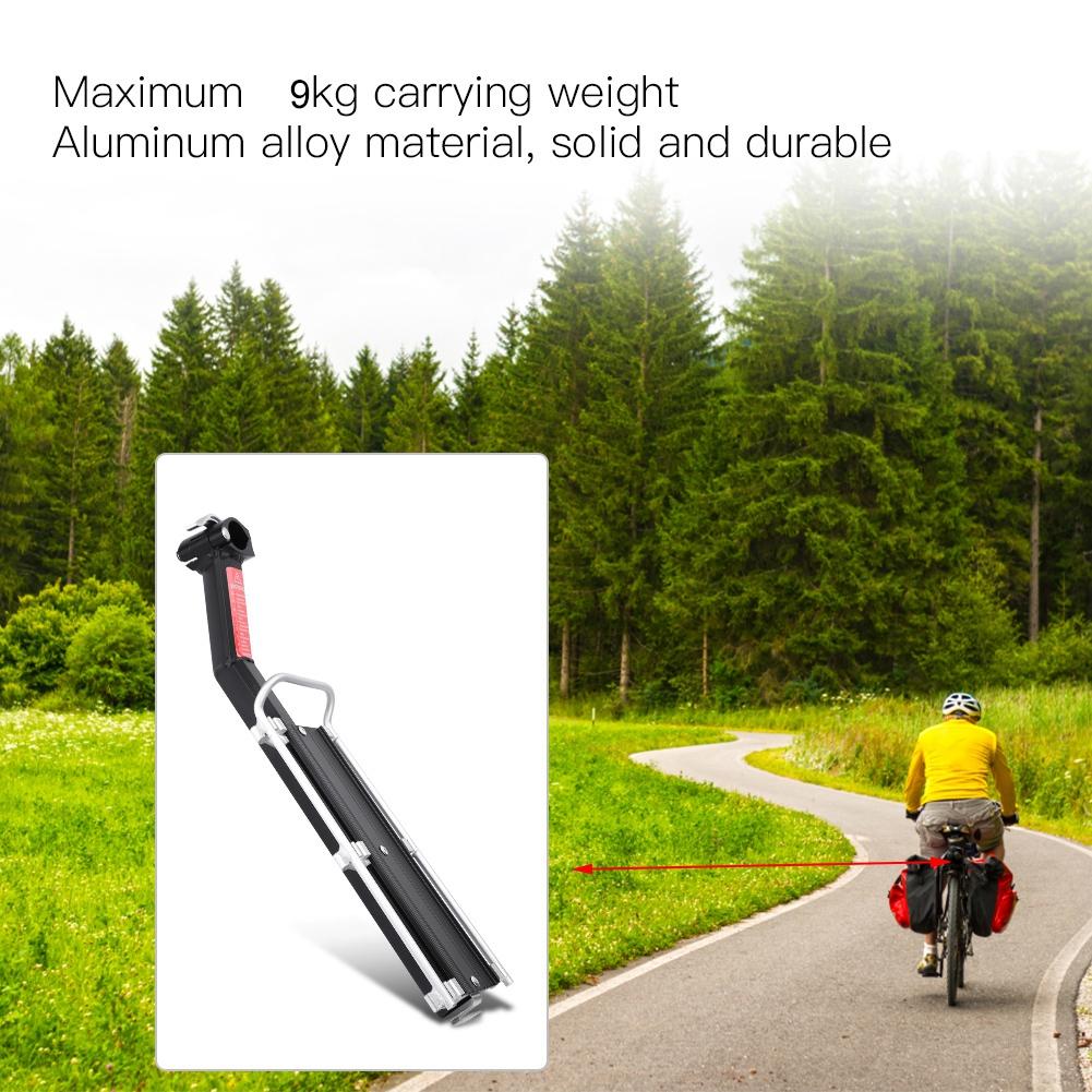 Mountain Bike Bicycle Carrier Rack Seat Post Rear Shelf Aluminum Alloy Black