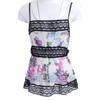CHANEL 07C P29955V19739 Silk Graffiti CC Logos Lace Trim Camisole tops 38 black/white/multicolorUsed