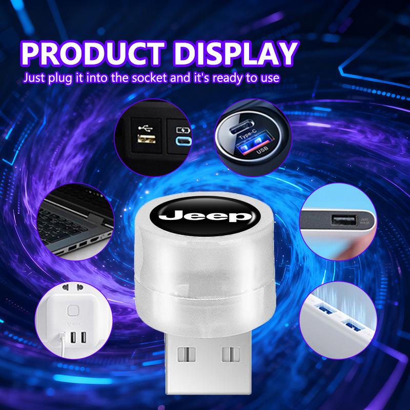 Portable Car Atmosphere Lamp Ambient Atmosphere LED Light For Jeep Compass Renegade Cherokee Wrangler JK Patriot Liberty NXJPT1