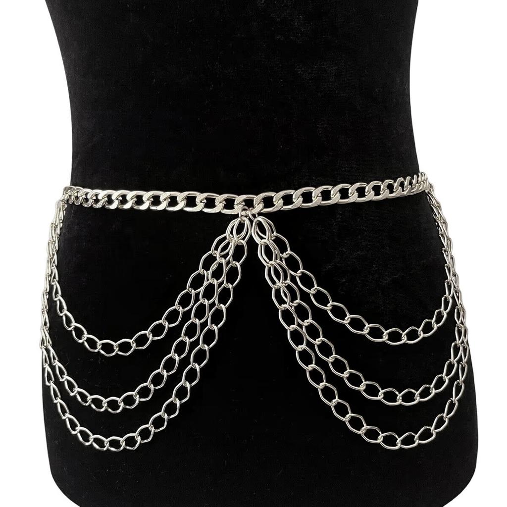 Металлическая многослойная цепочка на талию в стиле ретро, женская, высококлассная, сексуальная цепочка для тела
