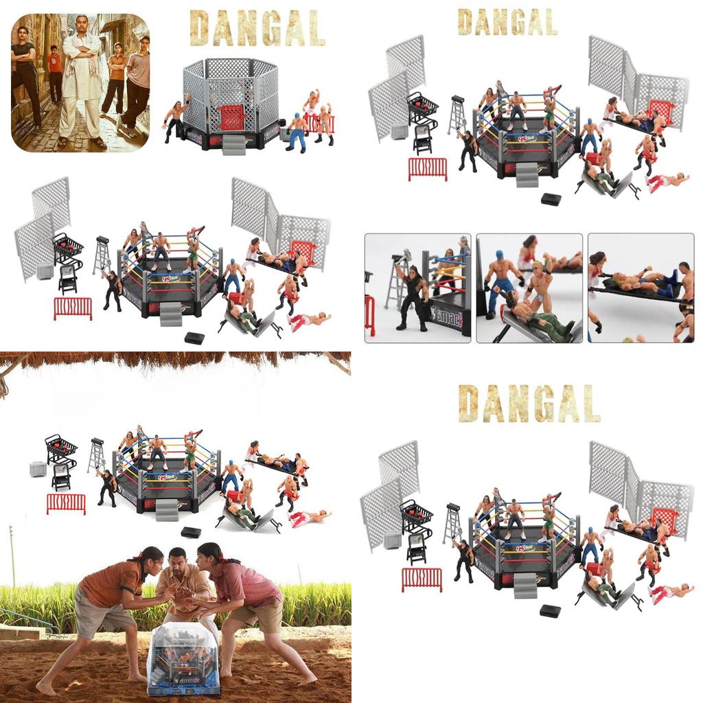 Набор Арена Шуайцзяо Прочная пластиковая модель сцены с фигурками борцов Отлично подходит для детей