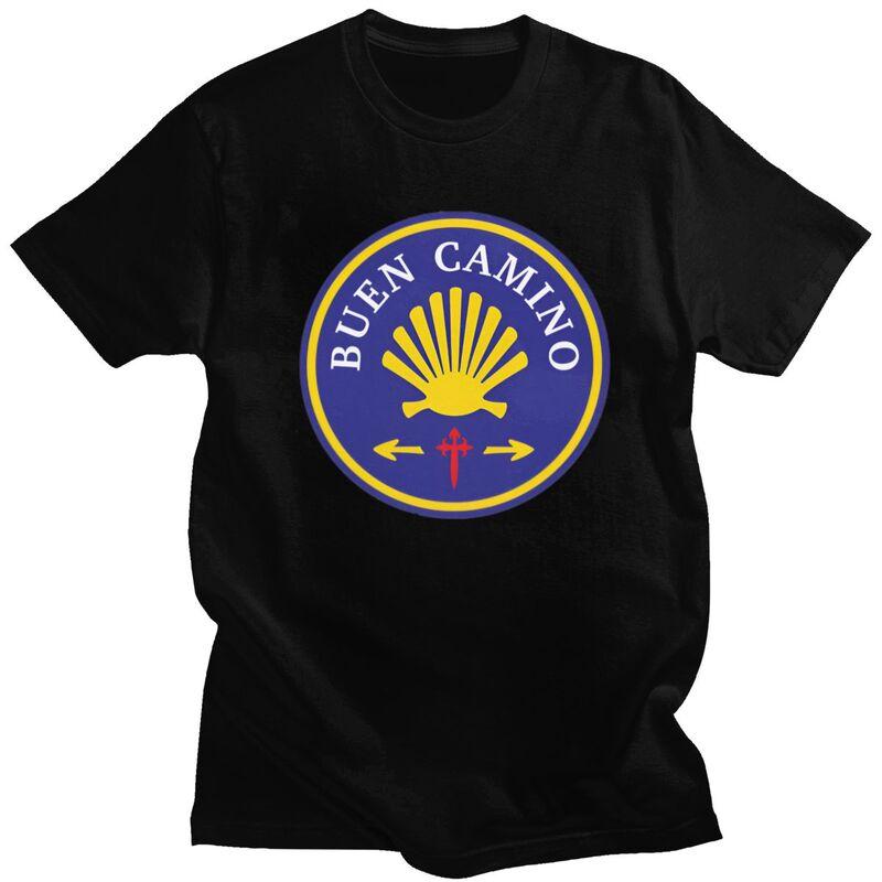 Custom Buen Camino De Santiago T Shirt for Men Pure Cotton Tshirt Leisure Tee Tshirt Clothing