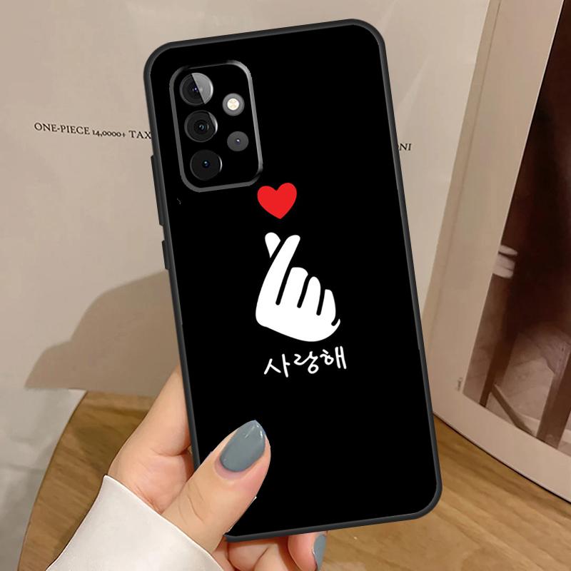 Чехол Kpop Пальцевое Сердце для Samsung Galaxy A15 A16 A17 A26 A36 A56 A55 A35 A52 A32 A12 A53 A33 A13 A14 A34 A54