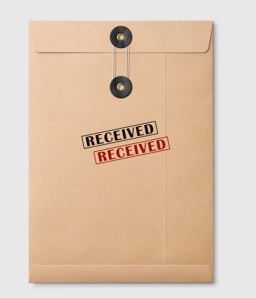 Printtoo Received Self Inking Rubber Stamp Pre-Inked Office Stamp- Home Office Business Stationery, Black- 42 X 9