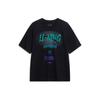 Li Ning Sports Lifestyle Series High Street American Vintage Letter Print Loose Comfortable Short Sleeve T-Shirt Unisex Tops Black AHSU741-2