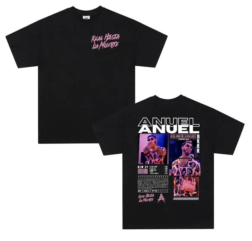 Rapper ANUEL AA Real Hastala Muerte Tour T Shirt Men Women Retro Oversized Yk Streetwear Fashion Cotton Short Sleeve Tshirt