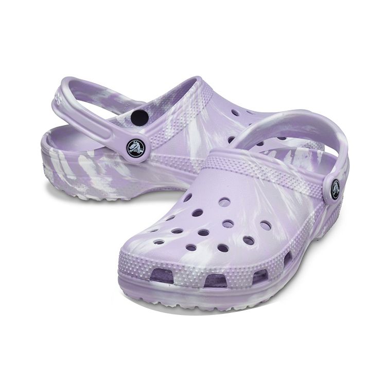 Crocs Классические модные клоги с круглым носком и отверстиями, унисекс, фиолетовые 206867-5PT