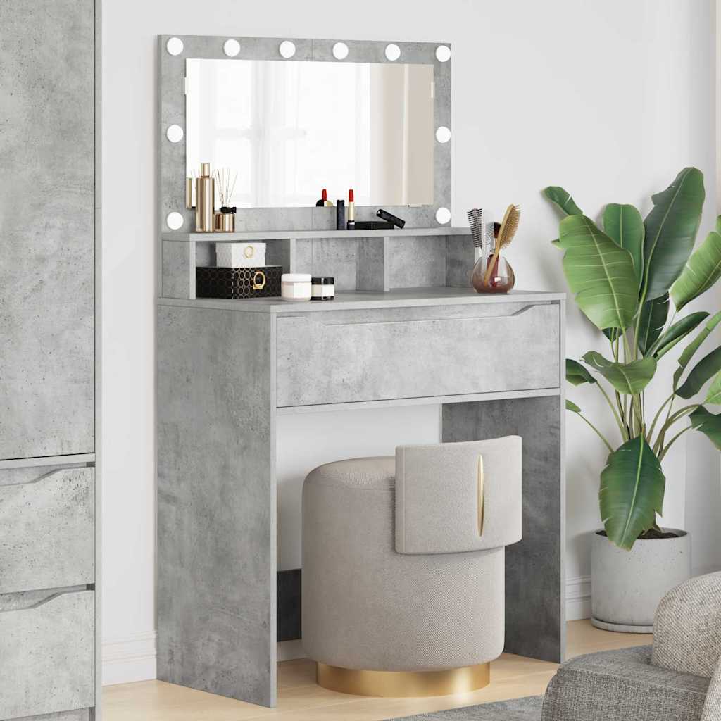 Bedroom Vanity Table Concrete Grey 80 x 39.6 x 135 cm