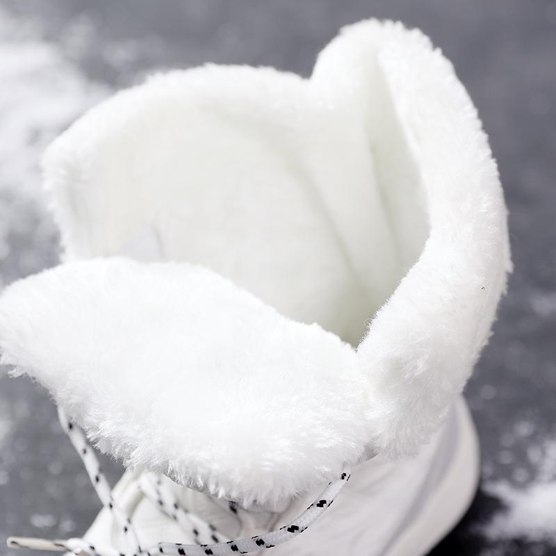 Теплые хлопковые ботинки Женские ботинки с высоким голенищем Нескользящие зимние плюшевые ботинки для улицы для ходьбы Походные кроссовки
