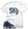Стильная футболка-кроссовок для J1 Retro 13 Flint Navy White French Blue