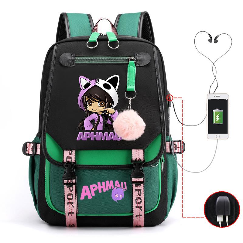Harajuku Simple and Versatile Aphmau Junior High School Student School Bag Female Lightweight Large Capacity Middle School Student Backpack