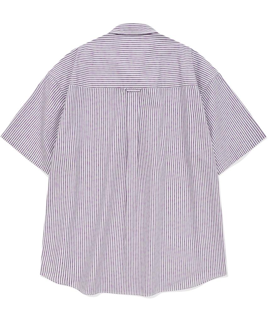 COVERNAT Drawing Stripe Half Shirt Purple