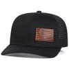Net Baseball Label Leather 457 Flag American Brown Neutral Gender Women  Men For Caps Spring Summer Outdoor Sunscreen Hat Adjustable Casual Trucker