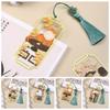 Cat Hollowed Cat Bookmark Tassels Flower Metal Reading Bookmark Fashion Chinese Style Chinese Style Bookmarks Office Supplies