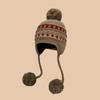 Fashion Fair Island Wind Hairball Wool Hat Women's Autumn and Winter Fleece Warm Ear Protector Thickened Cold-proof Knitted Hat