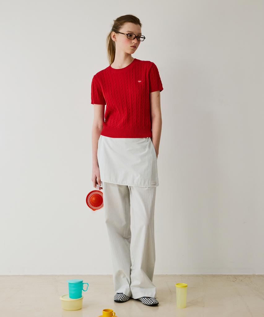 COVERNAT WOMAN Cotton Skirt Layered Pants Sky Blue