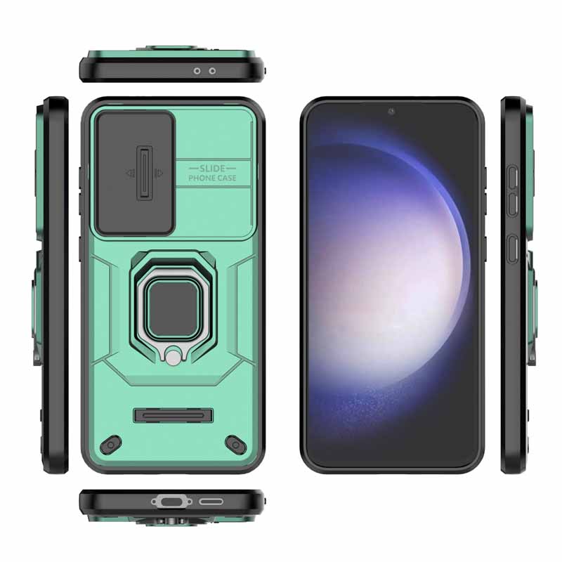 Роскошный противоударный чехол для Samsung S24 FE S23 Ultra S24 Plus Slide Lens Protector Back Coque для Galaxy M15 M35 M55 Phone Cover