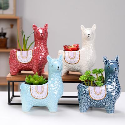 Милый цветочный горшок из альпаки, горшок для суккулентов, комнатная керамическая ваза, домашний декор, украшение для сада, горшок для растений бонсай