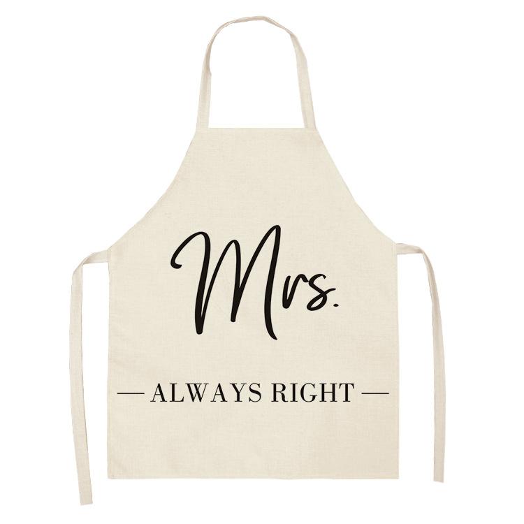 New Printed Women's Kitchen Apron Anti-stain and Oil-proof Linen Apron Dress Men's Chef Cooking Apron Cleaning Children's Apron