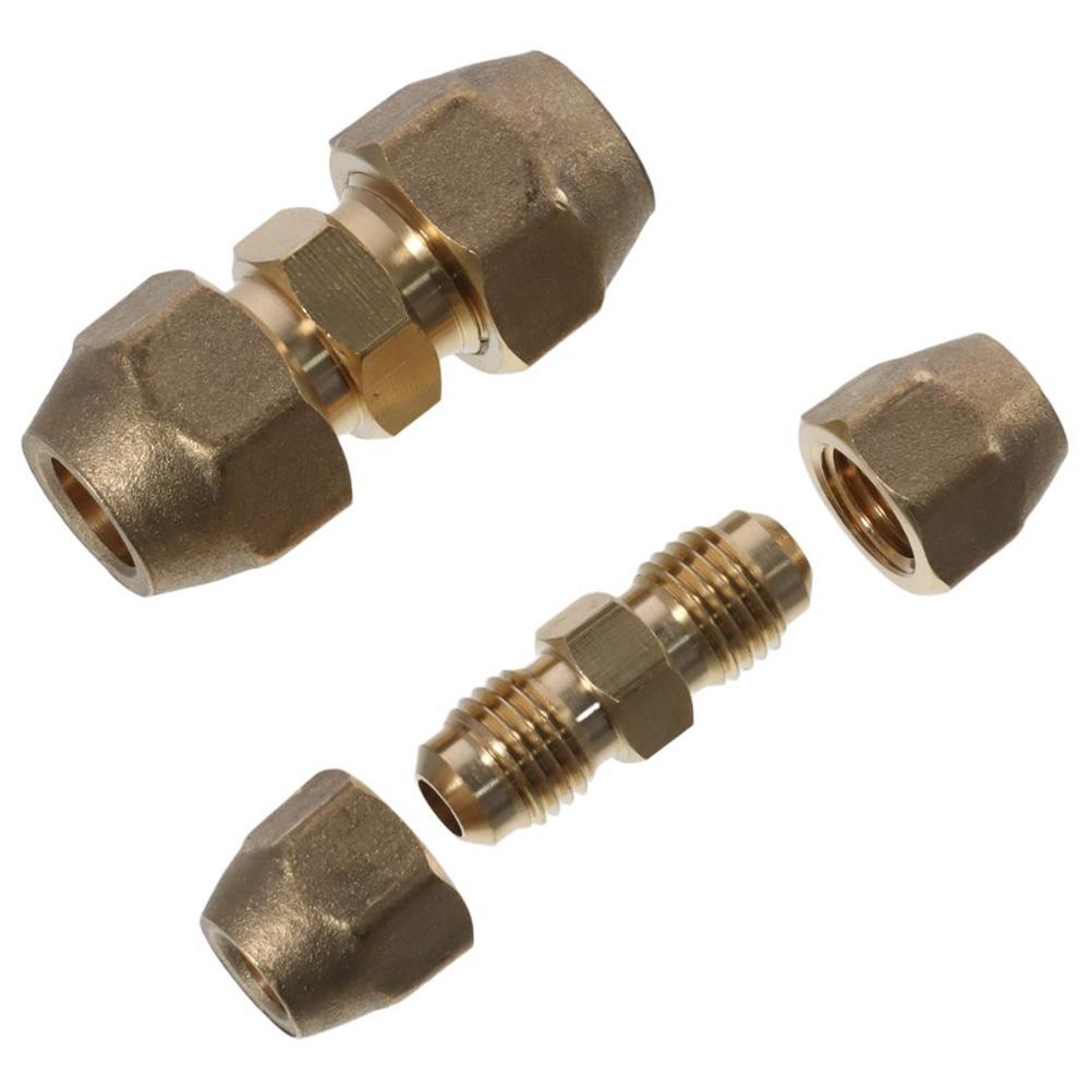 2 шт. Серебристый 3/8 дюйма и 1/4 дюйма Медный стыковой соединитель для труб 3/8 дюйма Удлиненный средний раструбный соединитель Рабочий
