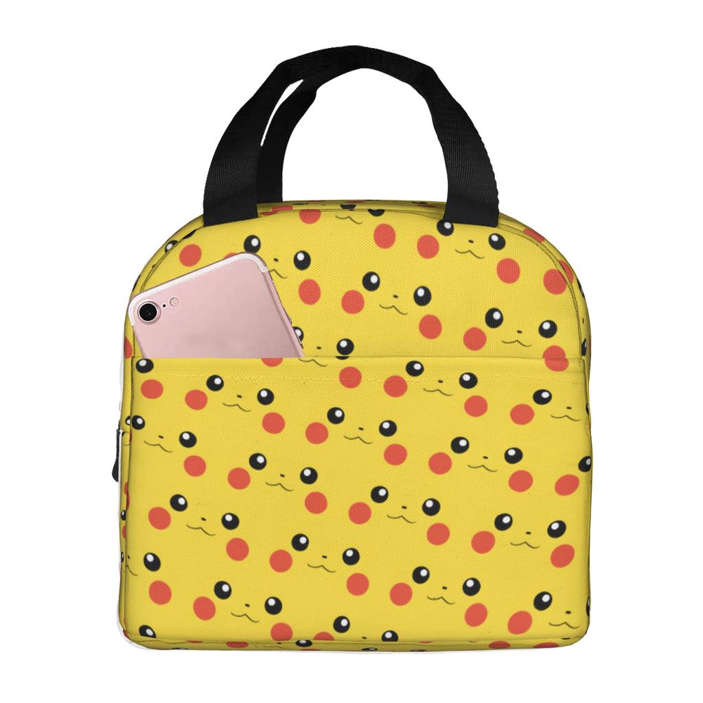 Custom P-Pikachus Portable Lunch Boxes Women Men Multifunction Cartoon Thermal Cooler Food Insulated Lunch Bag School Student