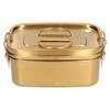 Ланч-бокс 1,5 л, 2-слойный, портативный, герметичный, из нержавеющей стали 304, контейнер для еды бенто, столовая посуда для дома, офиса, золото