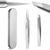 Blackhead and Hair Removal Tweezers (Angled Tips) with Ultra-Fine Tips (0.1mm Wide), Precision Tweezers for Blackhead Removal, Blackhead Removal, and