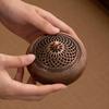 1pcs South American Walnut Retro Solid Wood Round Incense Burner, High-end Atmospheric Home Indoor Incense Burner